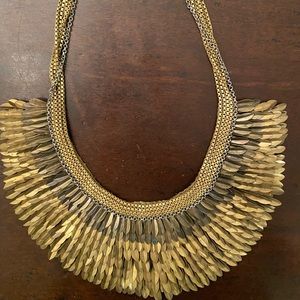 Stella & Dot gold Pegasus statement necklace